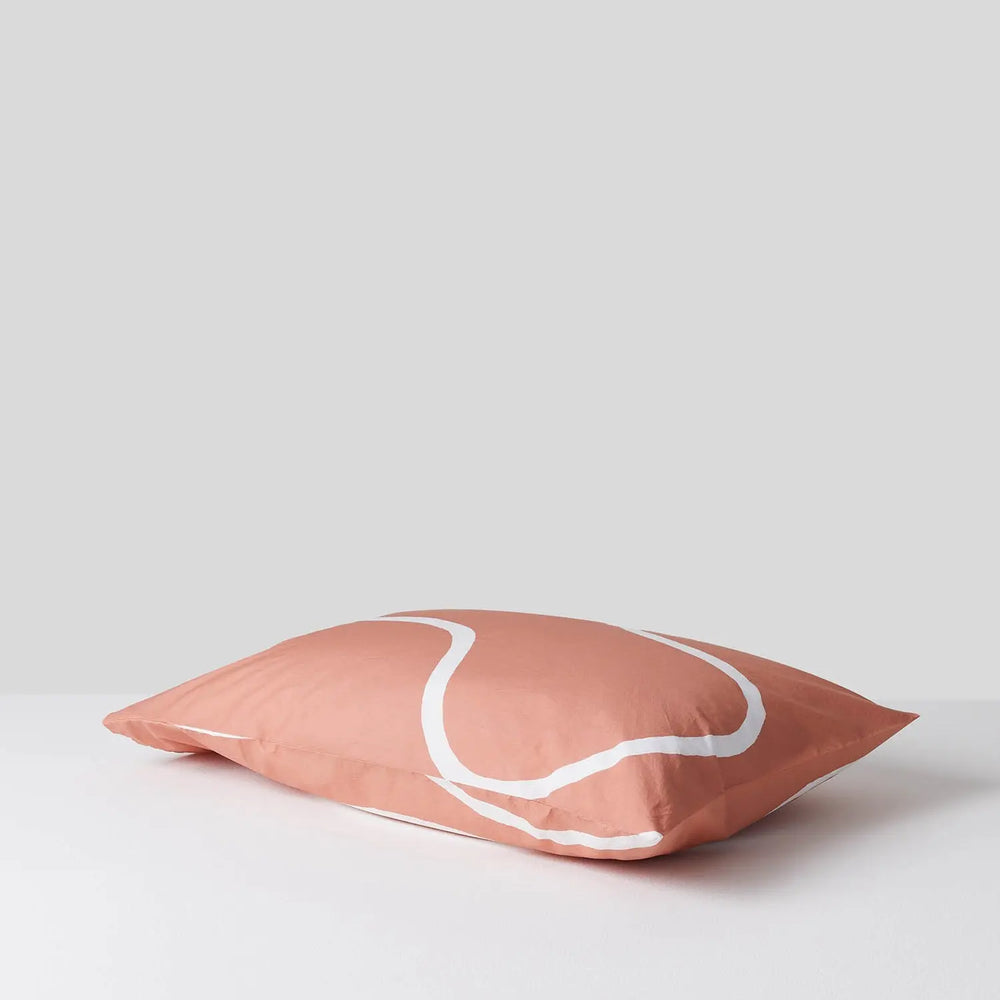 Terracotta Print Organic Cotton Pillowcase Undercover Living