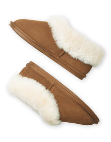  Betty Chestnut Brown Low Sheepskin Slipper Boots Tessie Clothing