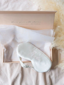  The Bridal Silk Eye Mask - Pearl White Liv Lindley Silk Studio