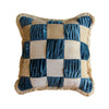 The Collab Cushion: In Casa by Paboy Special Patchwork Blue and Cream Velvet Cushion Daughters of Gaea