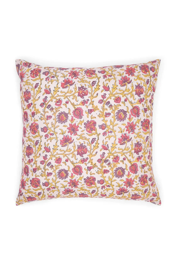 The Collab Set: Special Patchwork Ocra and Pink Ruffle Cushion X the Arya Silk Cushion Daughters of Gaea