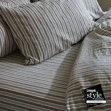  Thyme Somerley Stripe Linen Blend Fitted Sheet Piglet