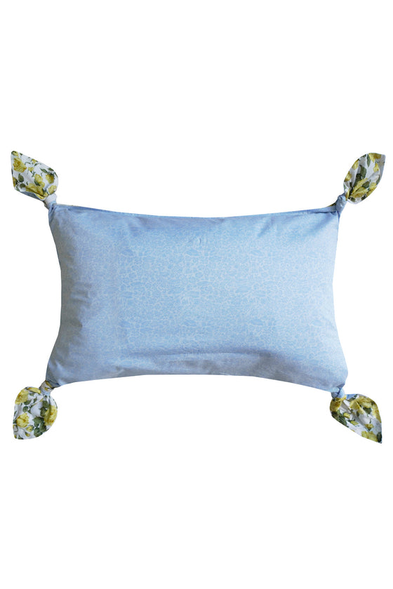 Tie Corner Oblong Cushion Made With Liberty Fabric POPPY DAY SKY & CARLINE ROSE Coco & Wolf