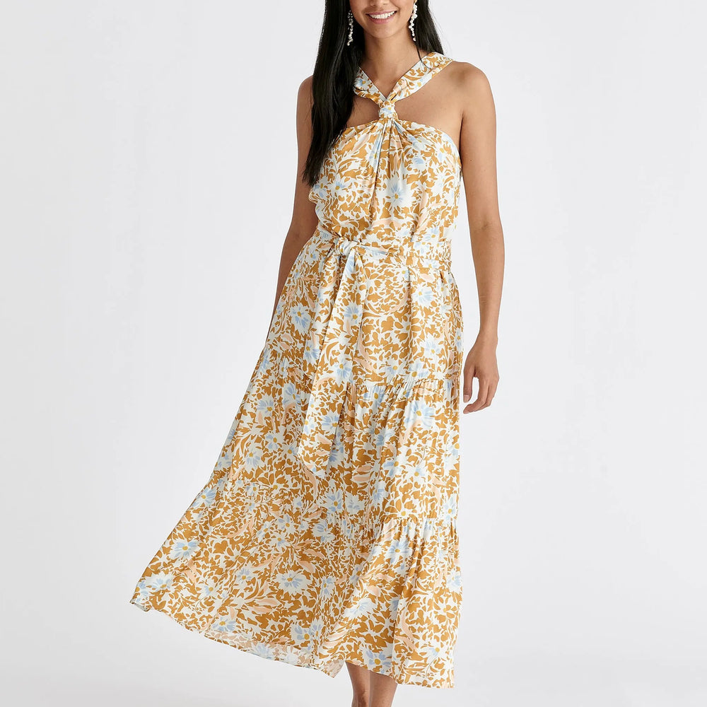 Tiered Halterneck Maxi Dress Paisie