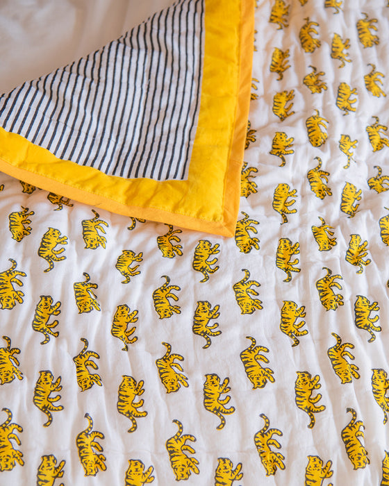 Tiger / Stripe Reversible Baby & Toddler Quilt