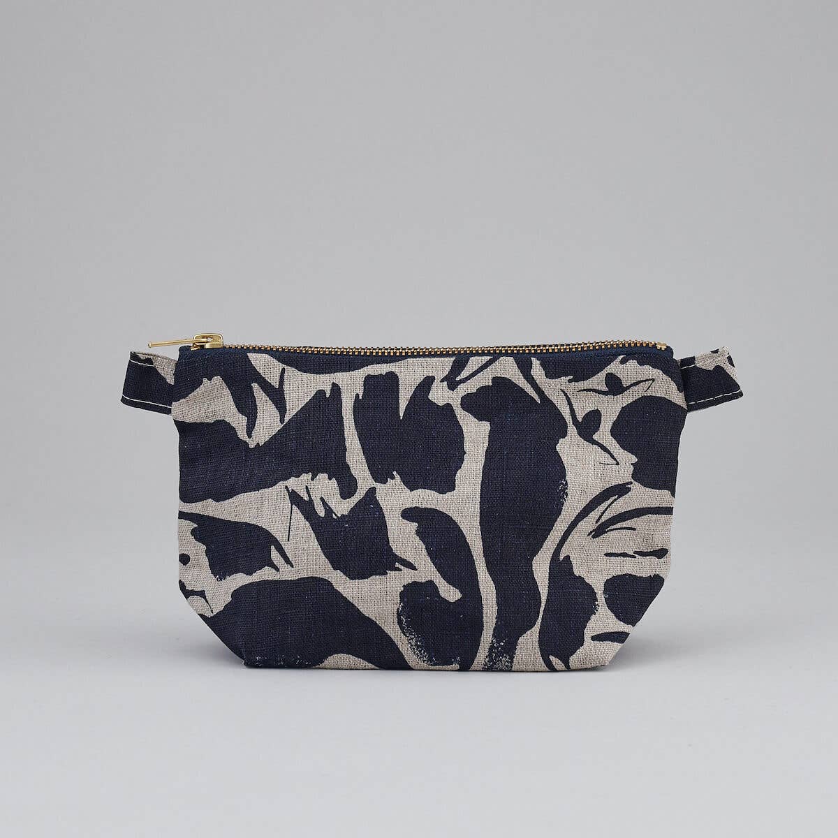 Toiletry Bag - 100% Linen: Printed Navy Creatures / Small Blasta Henriet