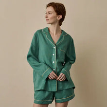  Tranquil Green Tencel Linen Blend Pyjama Shorts Set Piglet