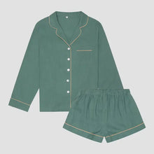  Tranquil Green Tencel Linen Blend Pyjama Shorts Set Piglet