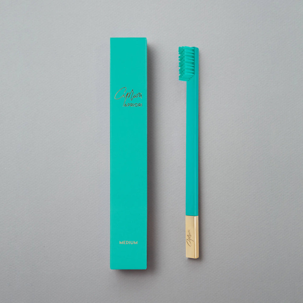 Turquoise Blue Gold Toothbrush APRIORI