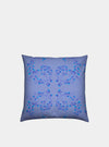 Turquoise Flowers on Blue Velvet Cushion Long Studio Design