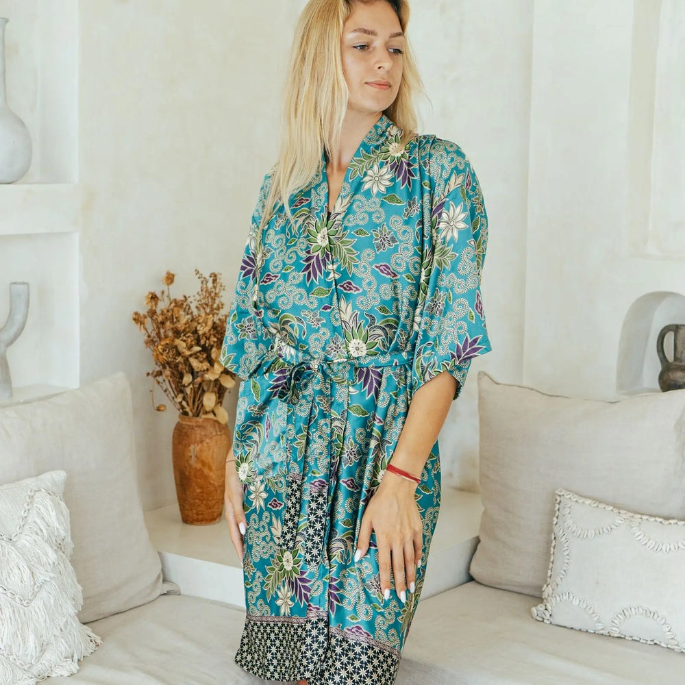 Turquoise Kimono Robe Wear the World