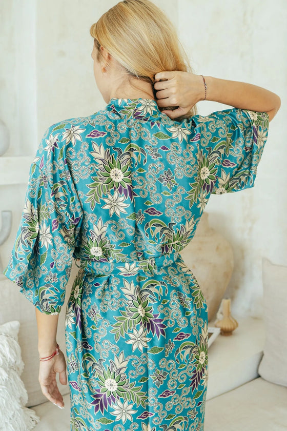 Turquoise Kimono Robe Wear the World