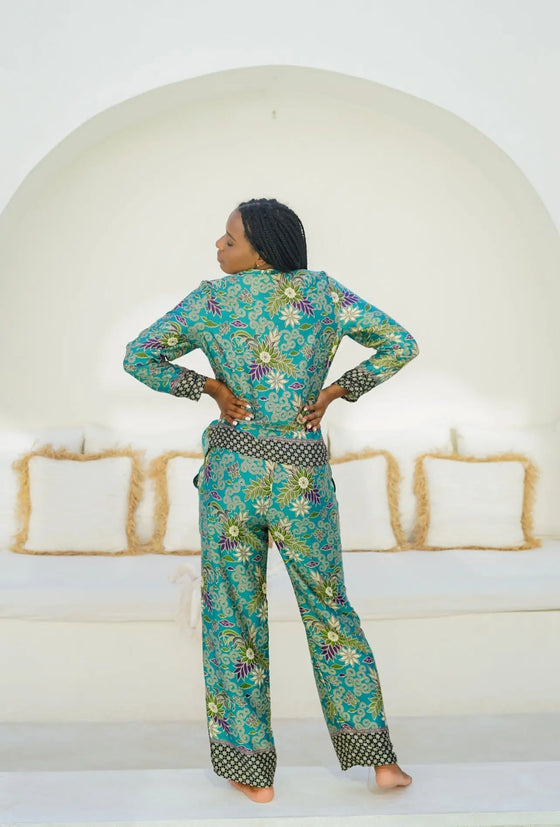 Turquoise Long Pyjama Set Wear the World