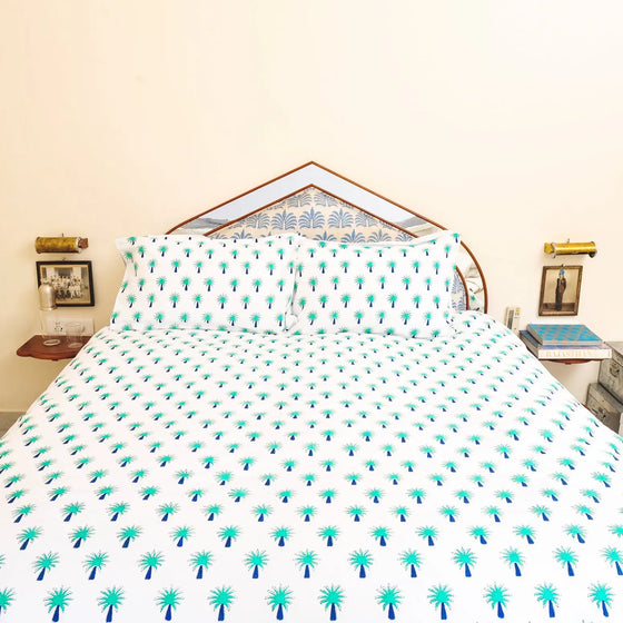 Turquoise Palm Tree Bedding Set Lulu and Nat