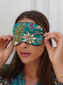  Turquoise Satin Eye Mask