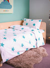 Tuquoise Star Toddler Cot Bed Duvet Set