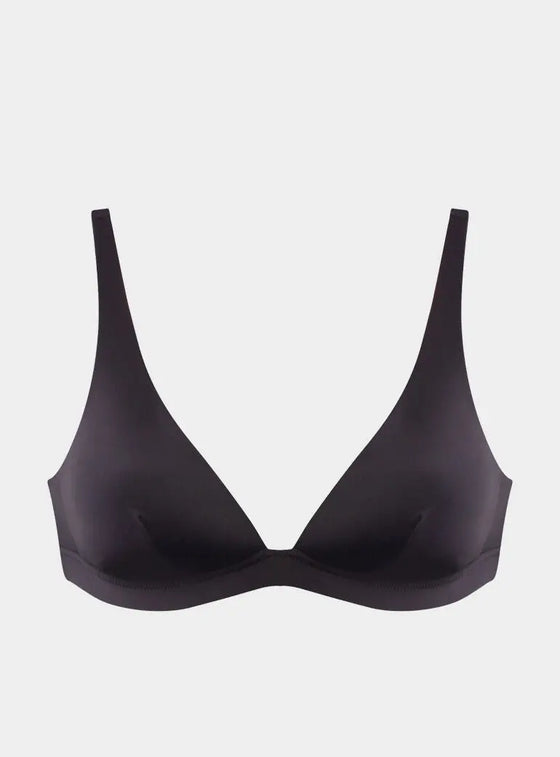 Ultra Padded Black Wireless Triangle Bralette NOKAYA