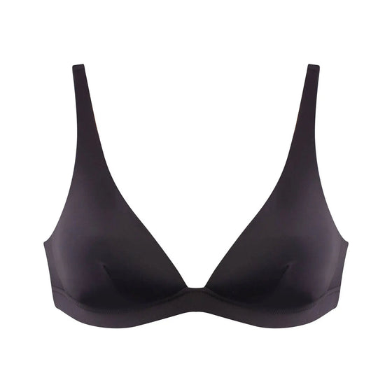 Ultra Padded Black Wireless Triangle Bralette NOKAYA