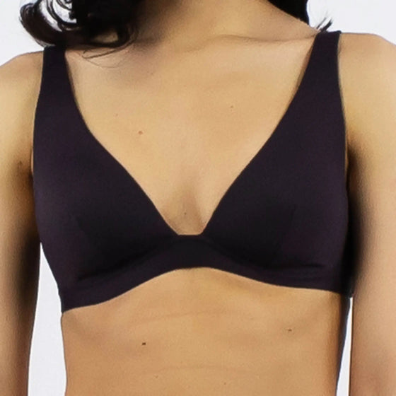 Ultra Padded Black Wireless Triangle Bralette NOKAYA