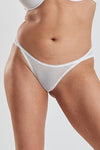 Ume Recycled-Lace Mid-Rise Briefs - Glacier White Peachaus