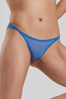  Ume Recycled-Lace Mid-Rise Briefs - Mountain Blue Peachaus