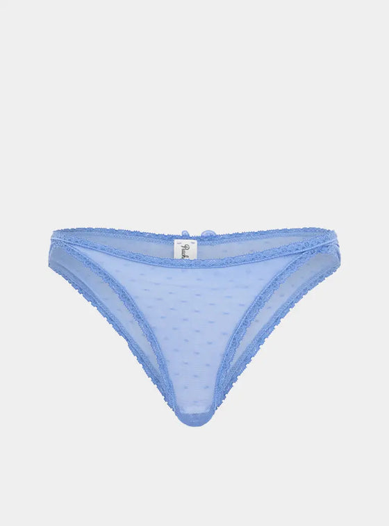 Ume Recycled-Lace Mid-Rise Briefs - Mountain Blue Peachaus