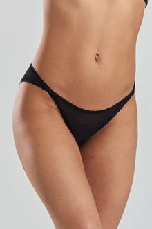  Ume Recycled-Lace Mid-Rise Briefs - Volcanic Black Peachaus