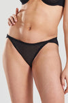 Ume Recycled-Lace Mid-Rise Briefs - Volcanic Black Peachaus