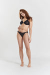 Ume Recycled-Lace Mid-Rise Briefs - Volcanic Black Peachaus