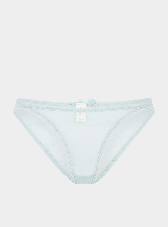 Ume Recycled-Lace Mid-Rise Briefs - Fjordland Green