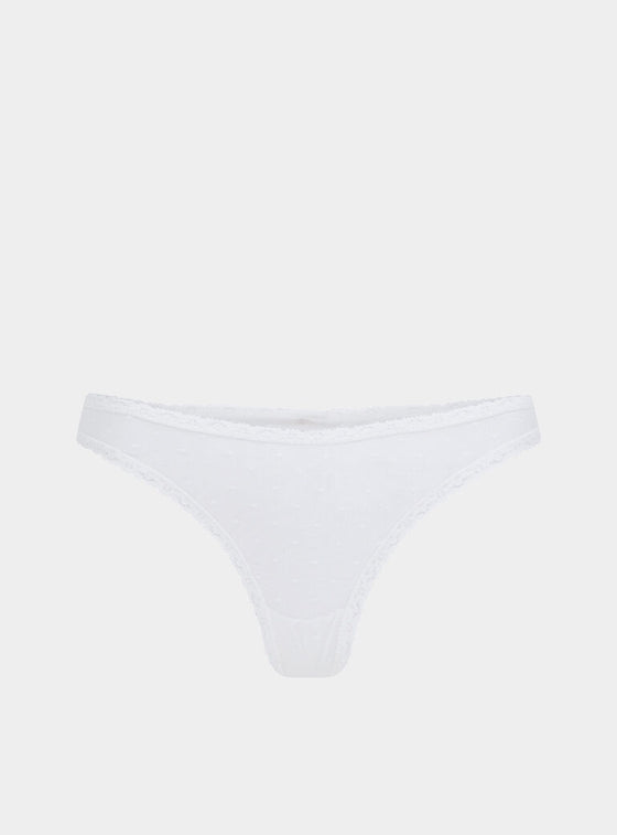 Ume Recycled-Lace Mid-Rise Briefs - Glacier White
