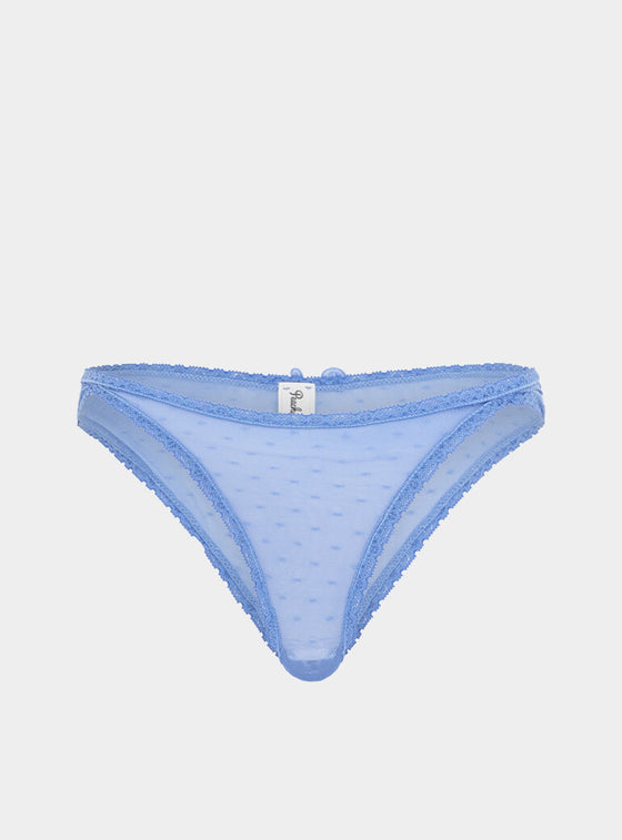 Ume Recycled-Lace Mid-Rise Briefs - Mountain Blue