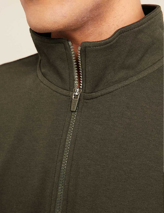 Unisex Dark Olive Quarter Zip Sweater Boody