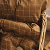 Single Organic Cotton Bedding Set - Window Pane, Pecan
