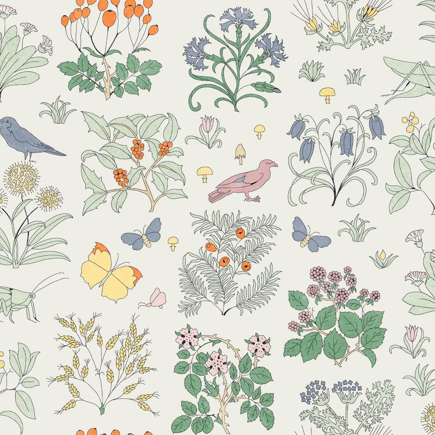 VOYSEY&#39;S GARDEN MAGNA Wallpaper - Off White House of Hackney