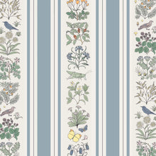  VOYSEY&#39;S GARDEN Wallpaper - Off White &amp; Ether Stripe House of Hackney