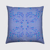 Velvet Cushion - Turquoise Flowers on Blue Long Studio Design