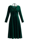 Velvet Tie-Neck Dress Paisie