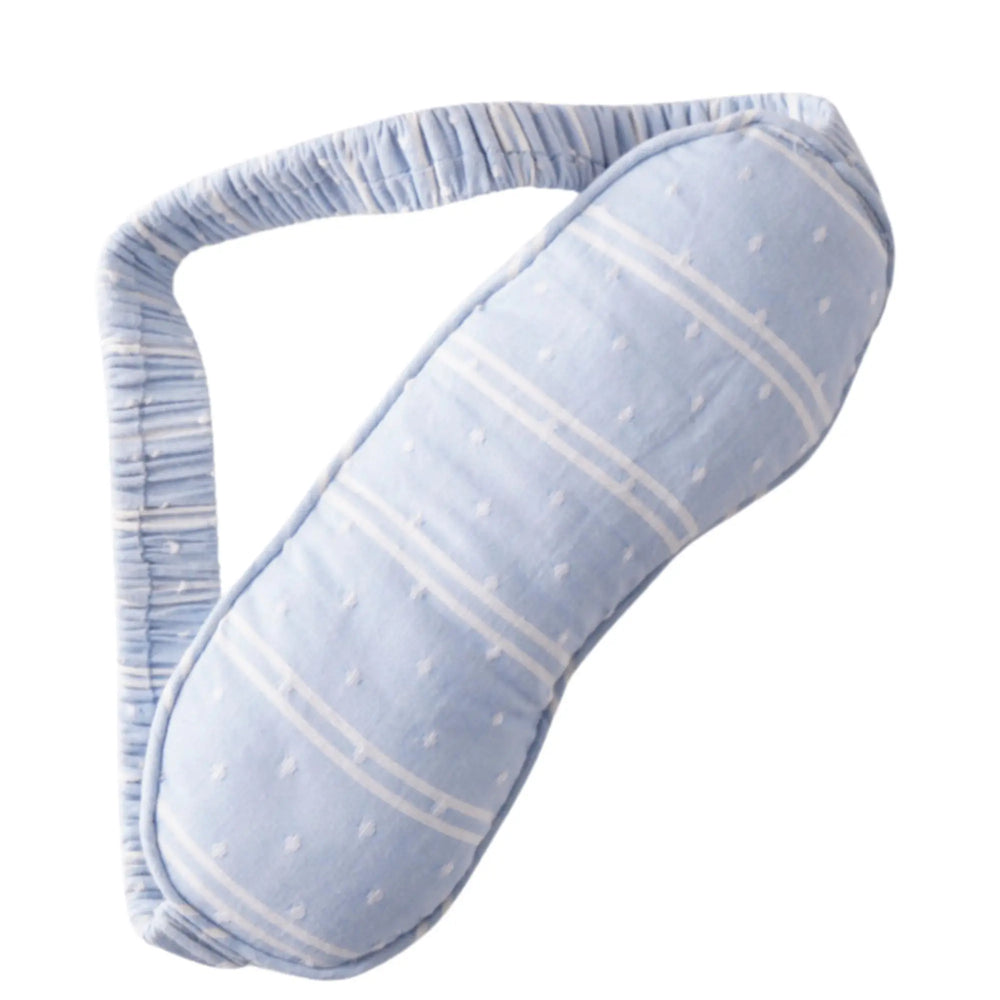 Viola Beach Stripe Ethical-Cotton Eye Mask - Glacier Blue Peachaus