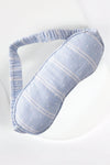 Viola Beach Stripe Ethical-Cotton Eye Mask - Glacier Blue Peachaus