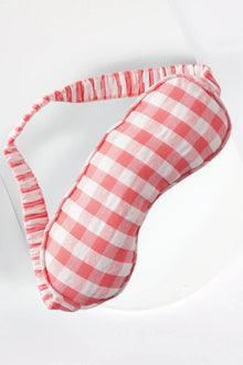  Viola Gingham Check Ethical-Cotton Eye Mask - Canyon Peach Peachaus