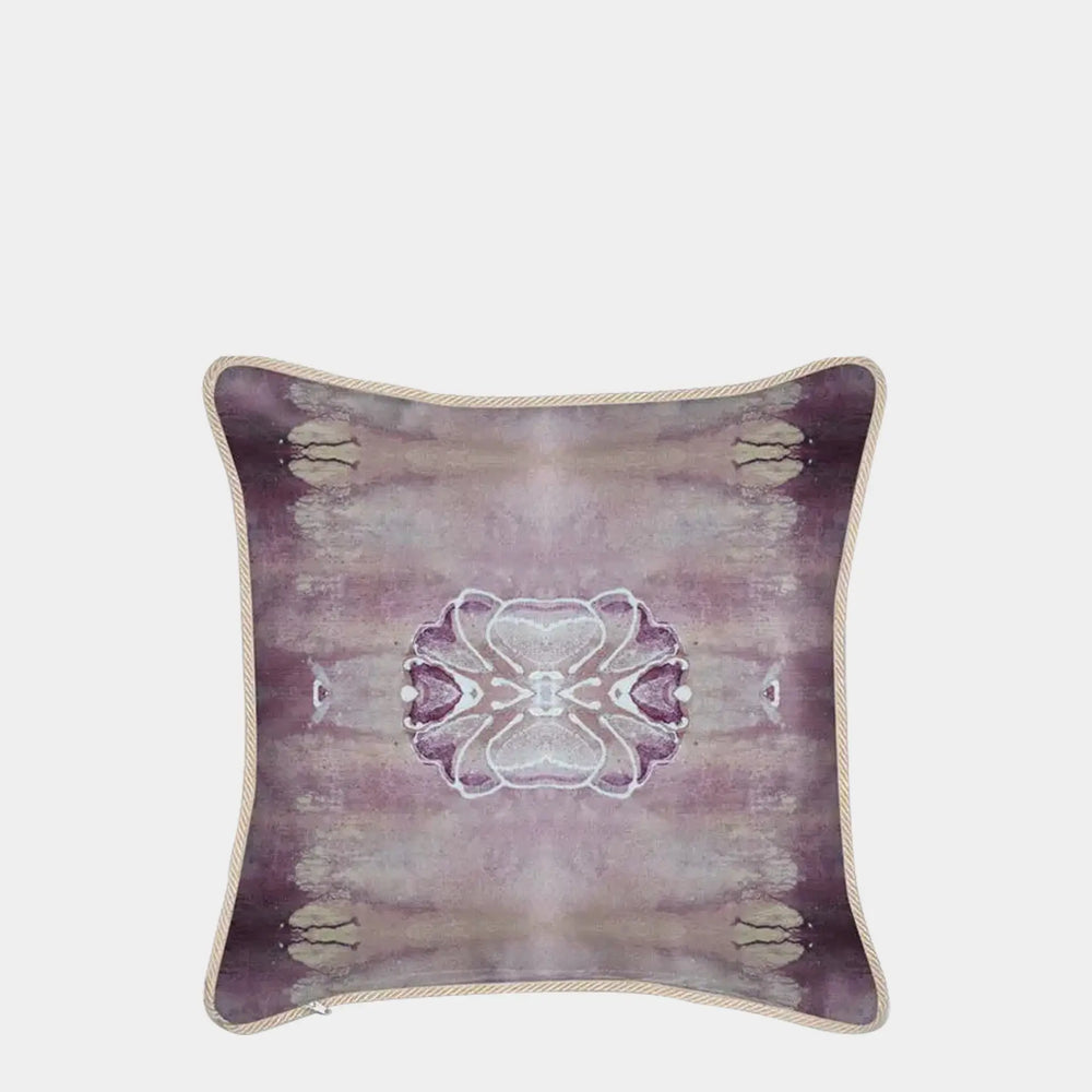 Violet Pink With Floral Pattern Silk Cushion Long Studio Design