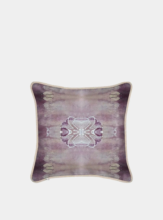 Violet Pink With Floral Pattern Silk Cushion Long Studio Design