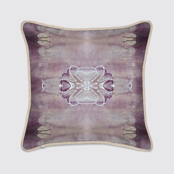 Violet Pink With Floral Pattern Silk Cushion Long Studio Design