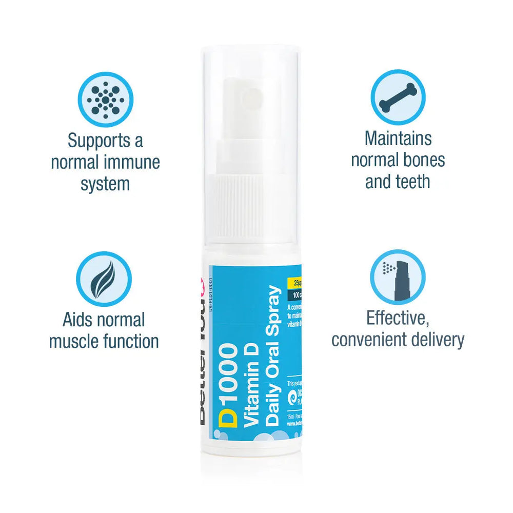 Vitamin D 1000 IU Daily Oral Spray BetterYou