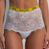 Born in Ukraine High Waist Lace Briefs White NOKAYA