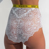 Born in Ukraine High Waist Lace Briefs White NOKAYA