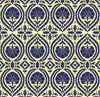 Wallpaper Acanthus and Wreath Blue on Yellow - £37.50 per Sq Metre Long Studio Design