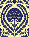 Wallpaper Acanthus and Wreath Blue on Yellow - £37.50 per Sq Metre Long Studio Design