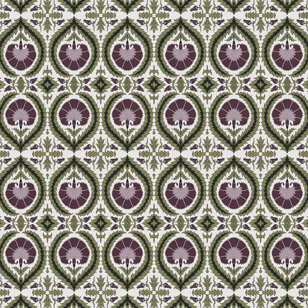 Wallpaper Acanthus and Wreath Grape on White Long Studio Design